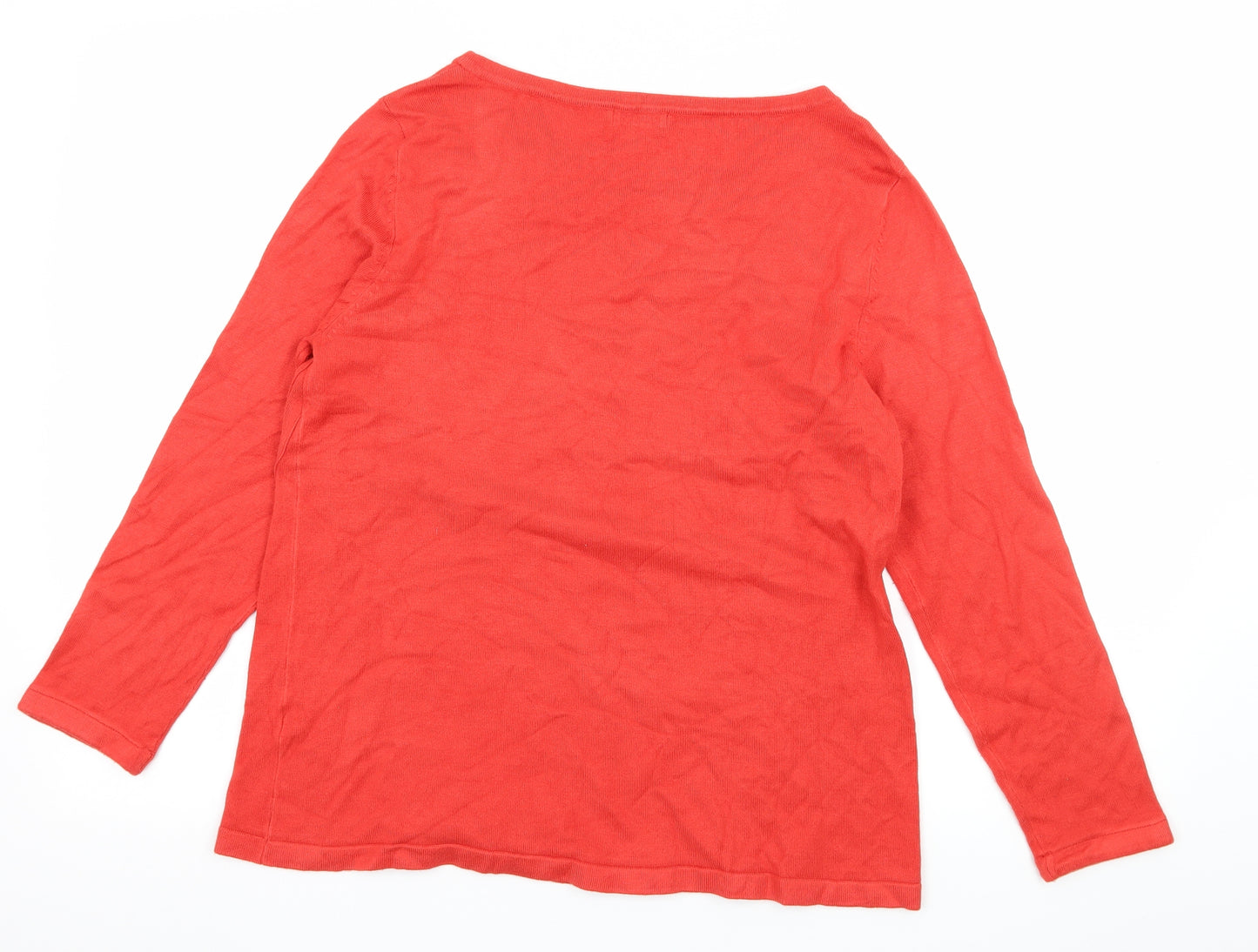 M&Co Womens Red  Knit Pullover Jumper Size 14