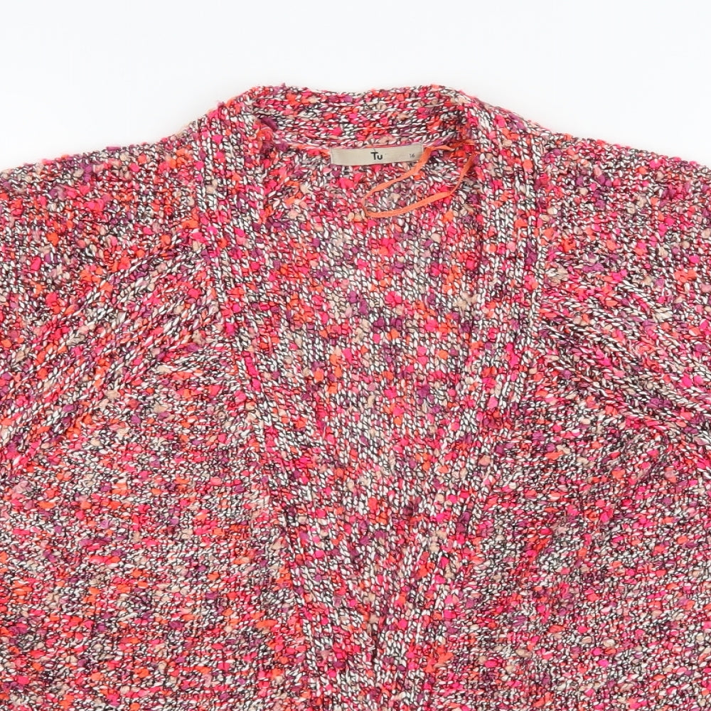 TU Womens Pink  Knit Cardigan Jumper Size 16