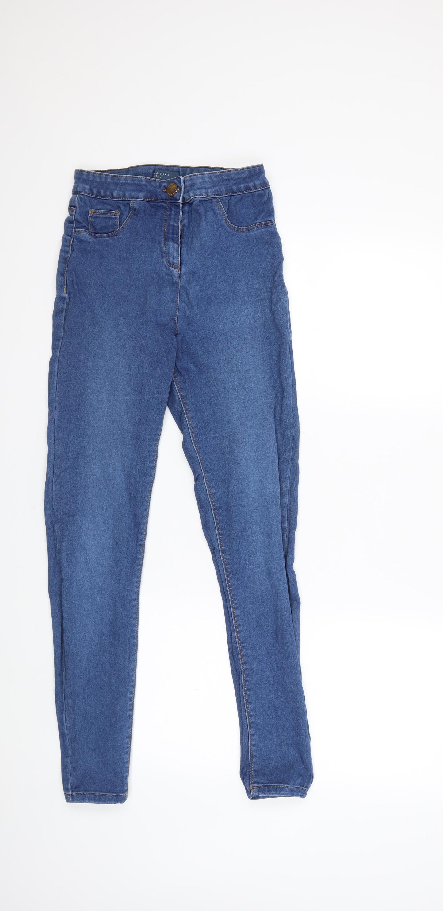 Papaya Womens Blue  Denim Skinny Jeans Size 10 L28 in