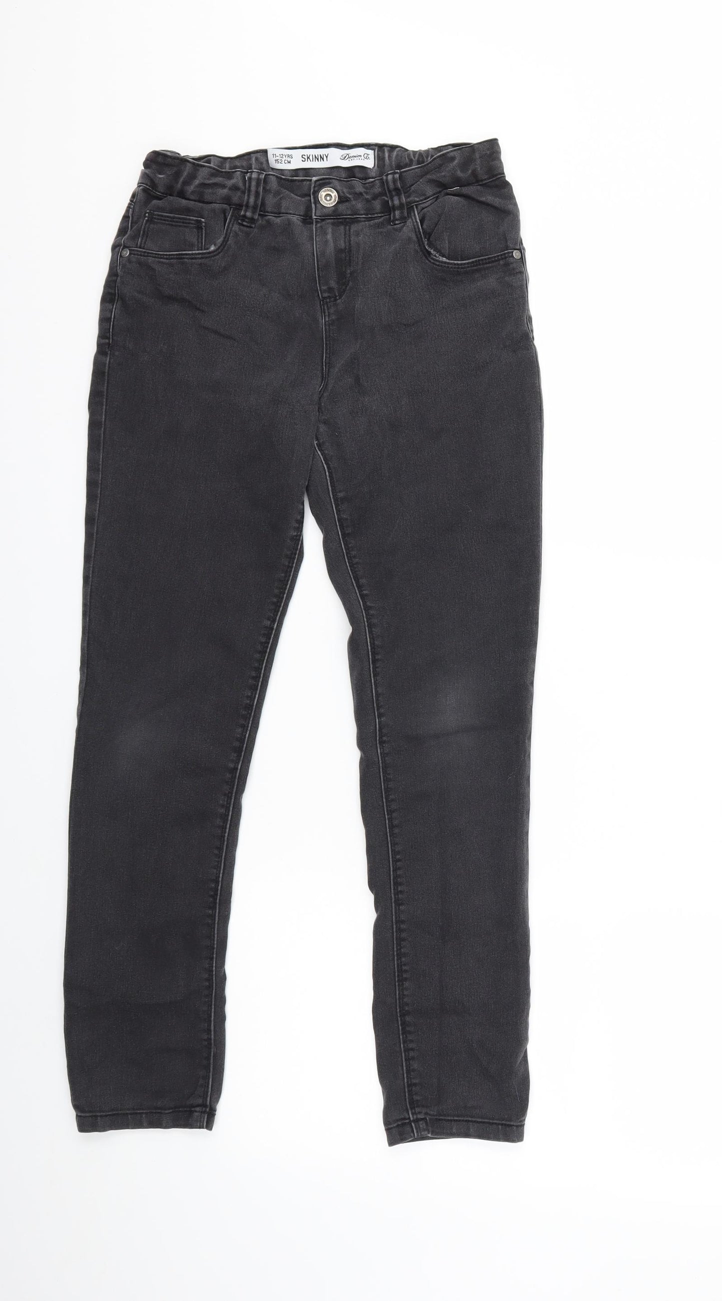 Denim & Co. Girls Grey  Denim Skinny Jeans Size 11-12 Years