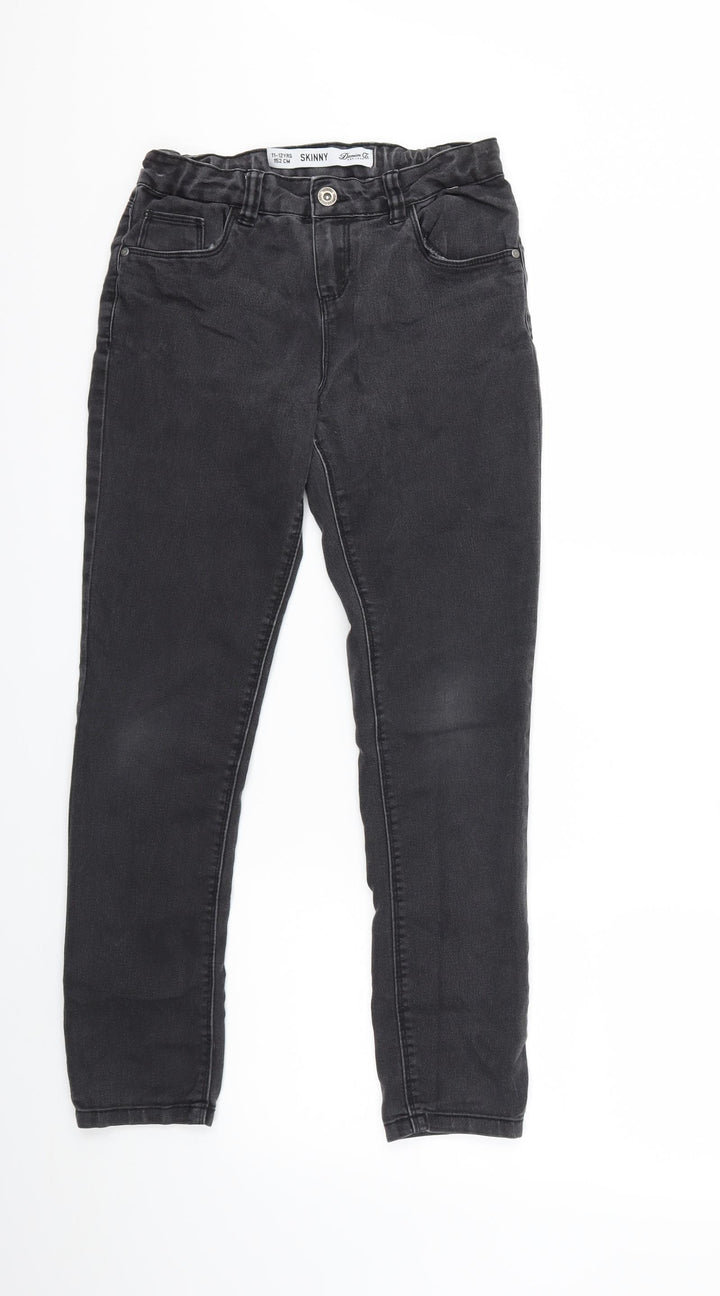 Denim & Co. Girls Grey  Denim Skinny Jeans Size 11-12 Years