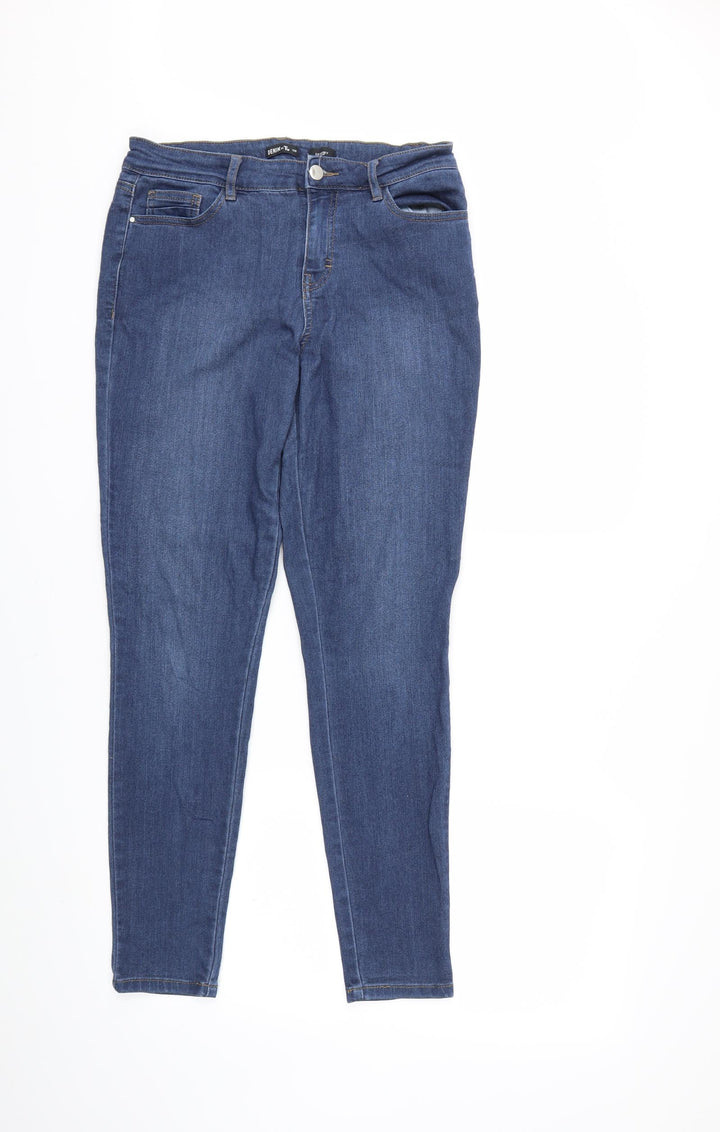 Denim & Co. Womens Blue Denim Skinny Jeans Size 12 L27 in