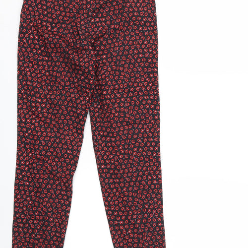 F&F Womens Red Floral  Trousers  Size 6 L26 in