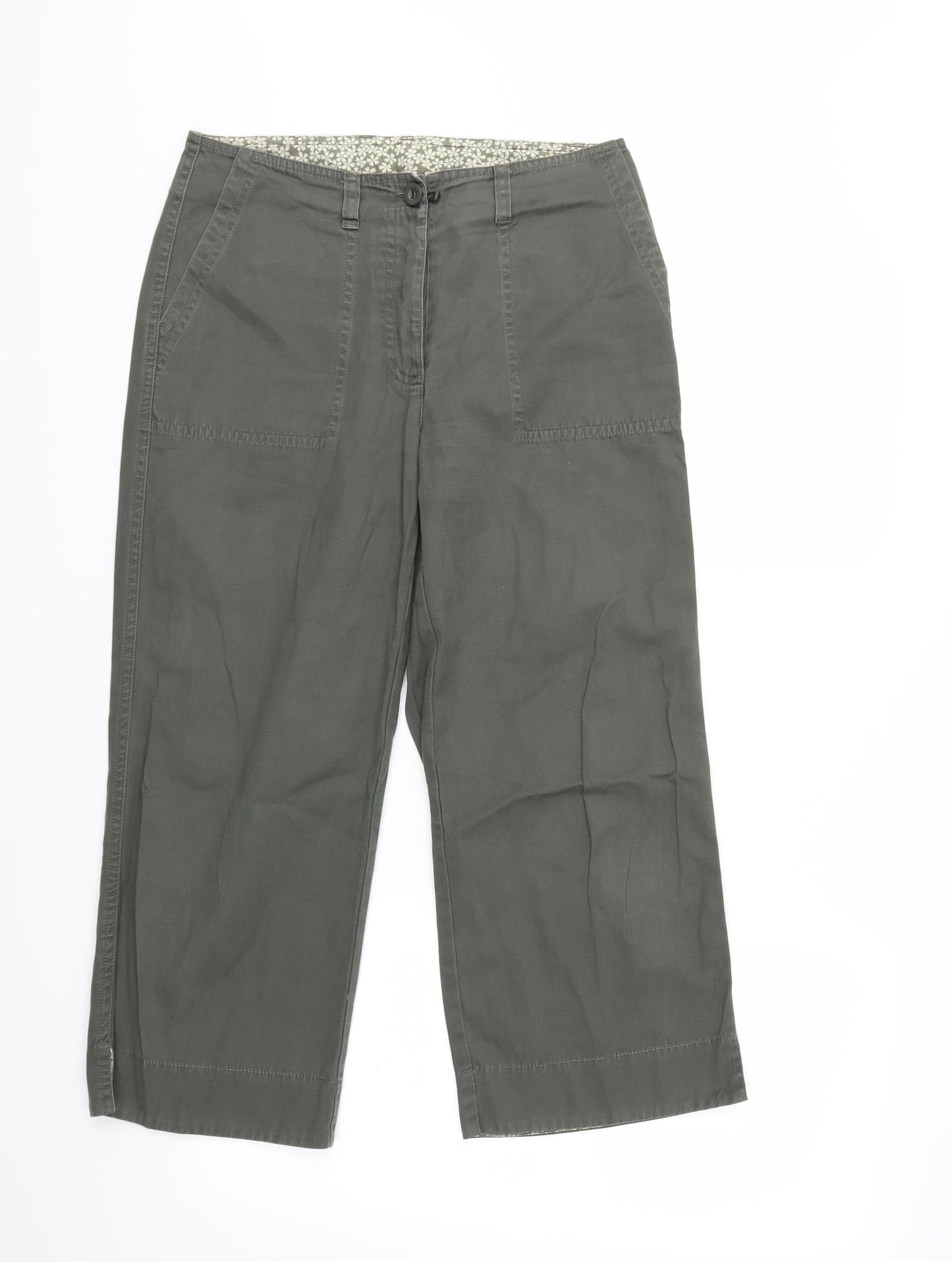NEXT Womens Green   Cropped Trousers Size 10 L22 in