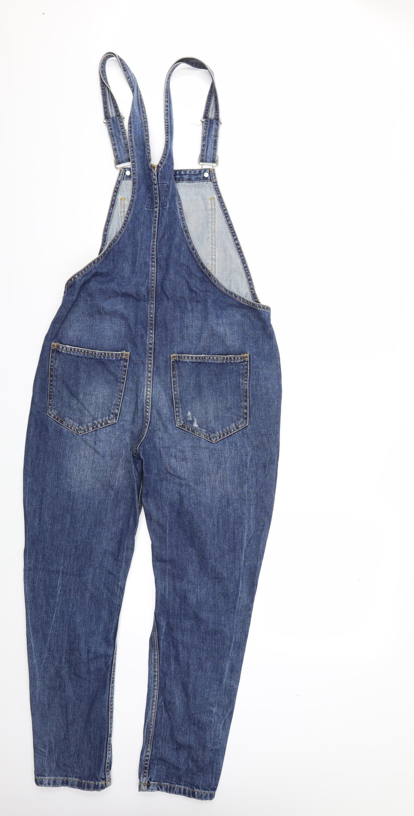 Zara Womens Blue  Denim Dungaree One-Piece Size XS  - distressed