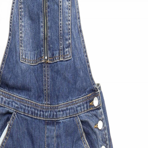Zara Womens Blue  Denim Dungaree One-Piece Size XS  - distressed