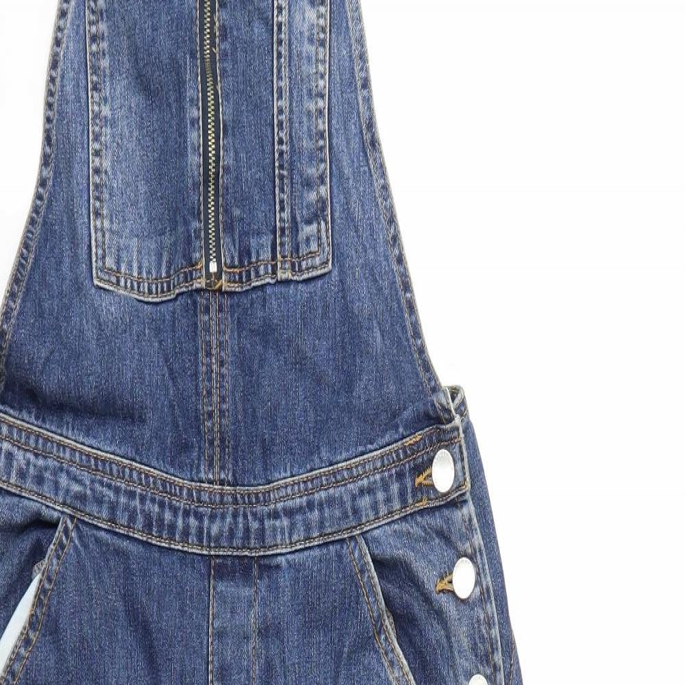 Zara Womens Blue  Denim Dungaree One-Piece Size XS  - distressed