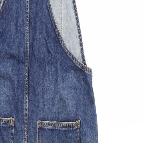 Zara Womens Blue  Denim Dungaree One-Piece Size XS  - distressed