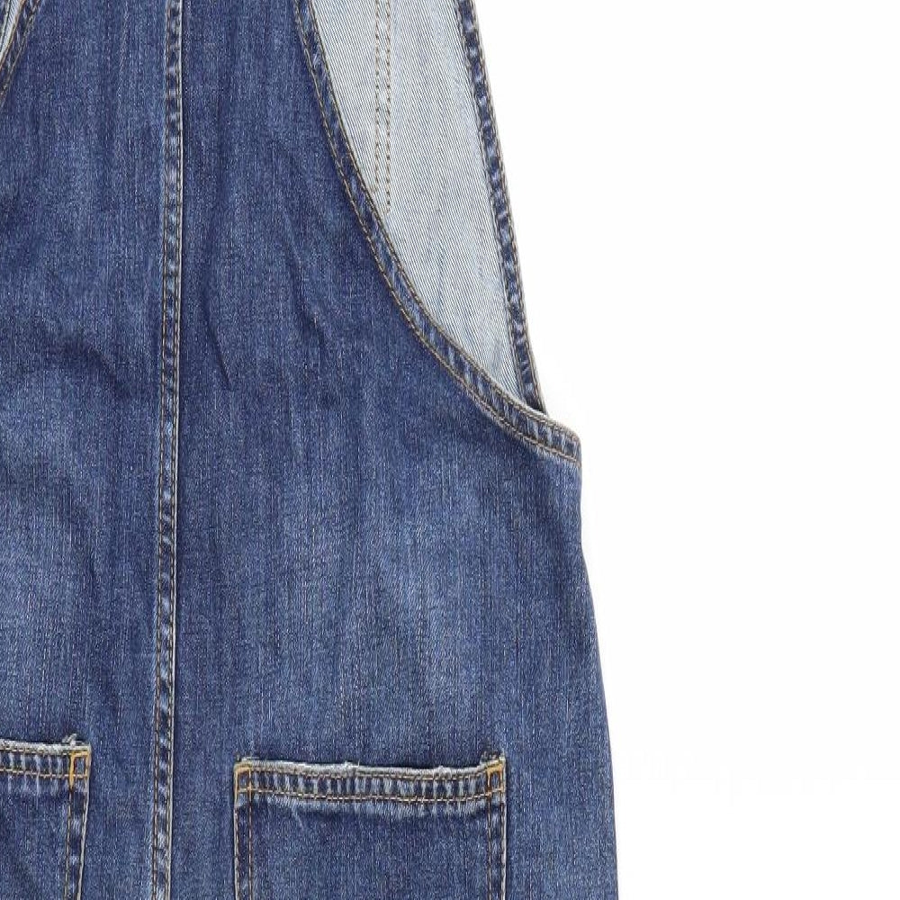 Zara Womens Blue  Denim Dungaree One-Piece Size XS  - distressed