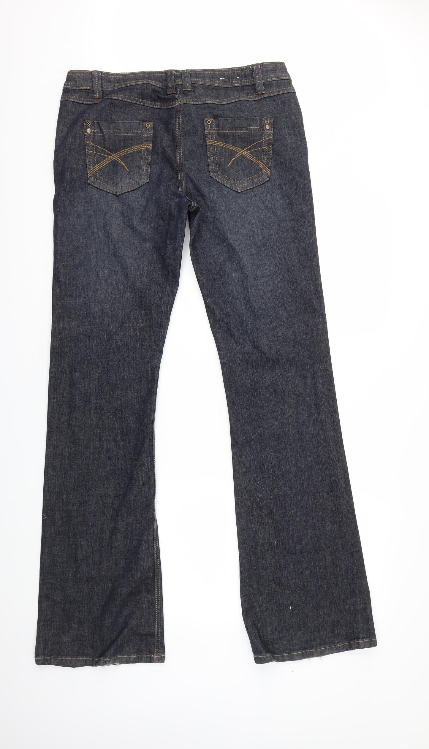 yes yes Womens Blue  Denim Flared Jeans Size 14 L35 in