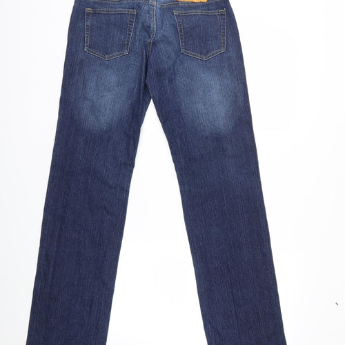 mandor line Womens Blue Floral Denim Straight Jeans Size 29 in L32 in