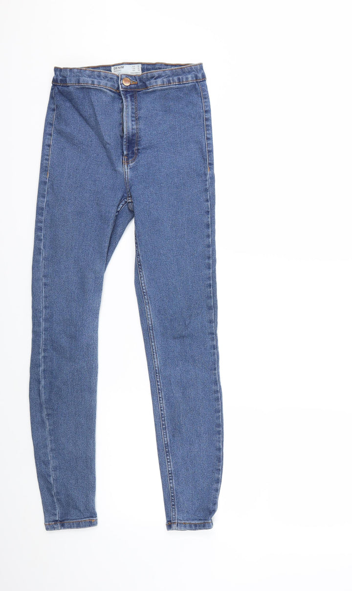 Bershka Womens Blue Denim Skinny Jeans Size 10 L26 in