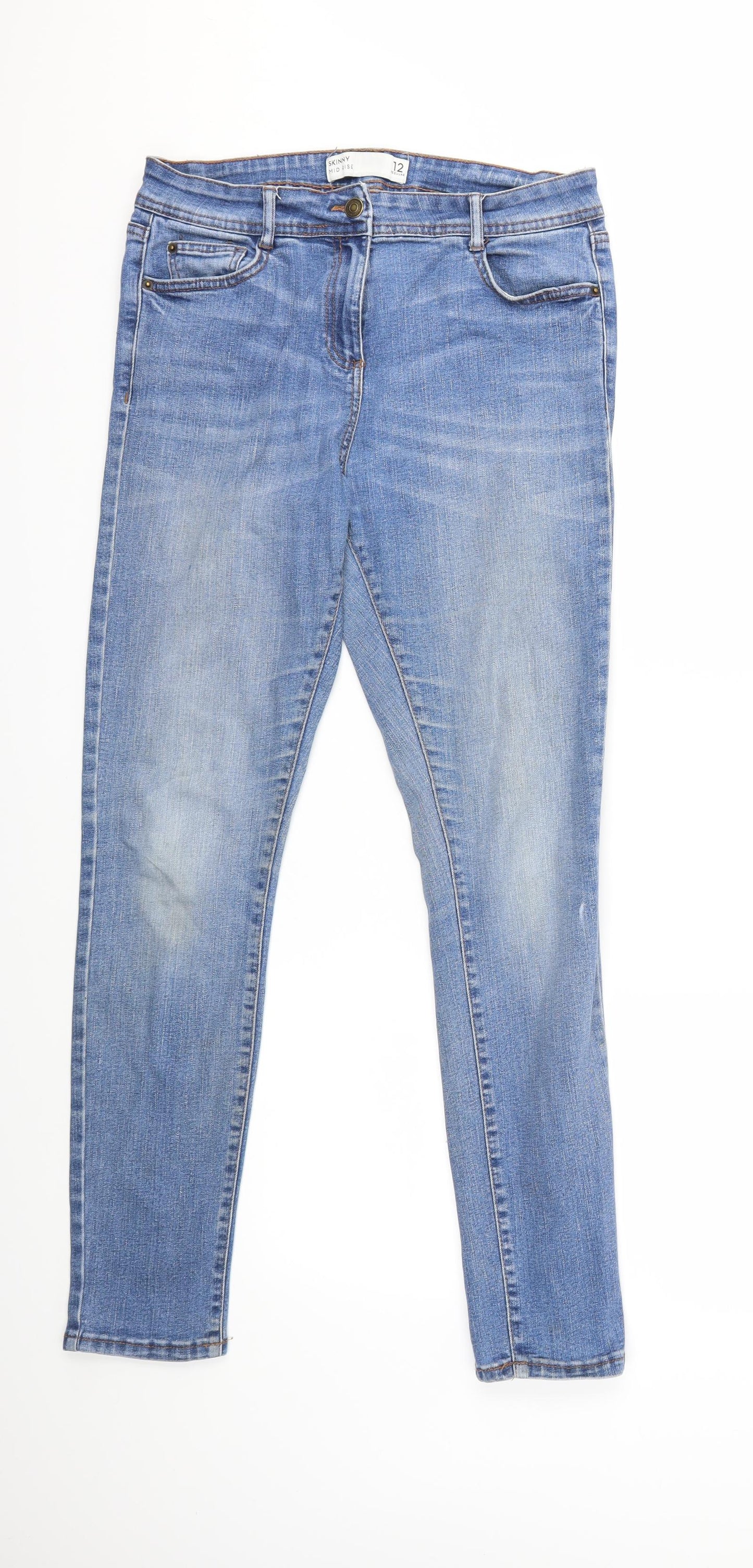 NEXT Womens Blue  Denim Skinny Jeans Size 12 L29 in