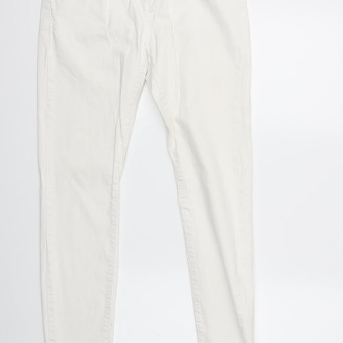 Denim & Co. Womens White  Denim Skinny Jeans Size 14 L30 in