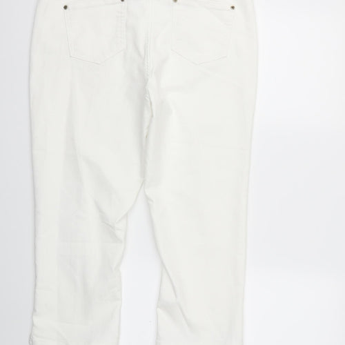 Per Una Womens White  Denim Cropped Jeans Size 16 L23 in