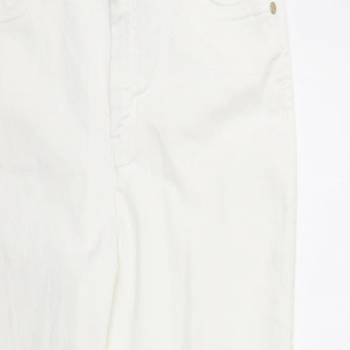 Per Una Womens White  Denim Cropped Jeans Size 16 L23 in