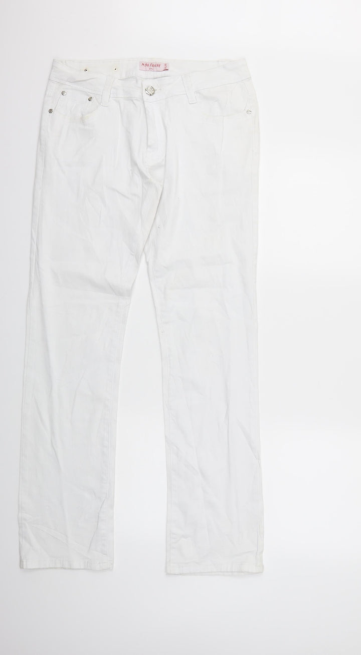 Miss Fanny Womens White Denim Straight Jeans Size 2XL L32 in