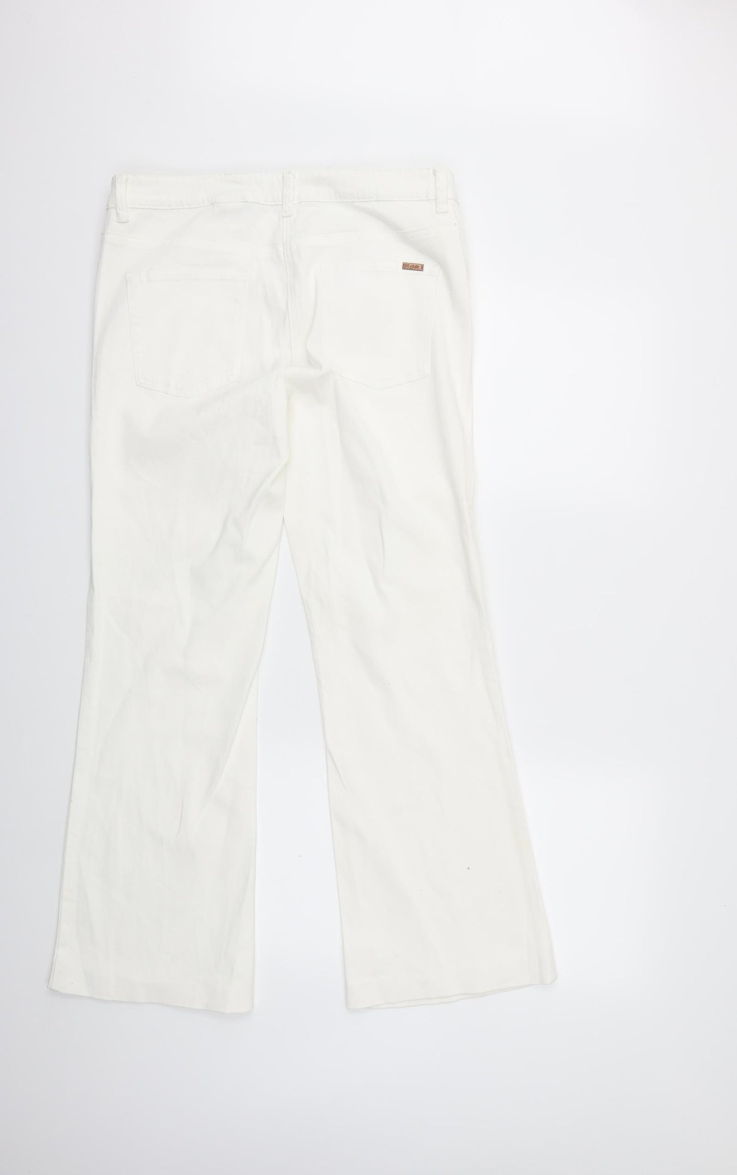 NEXT Womens White  Denim Flared Jeans Size 14 L29 in