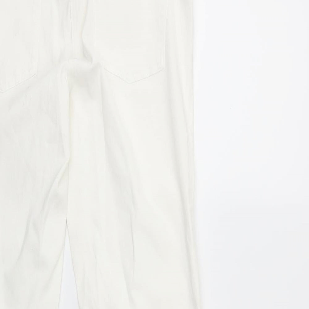 NEXT Womens White  Denim Flared Jeans Size 14 L29 in