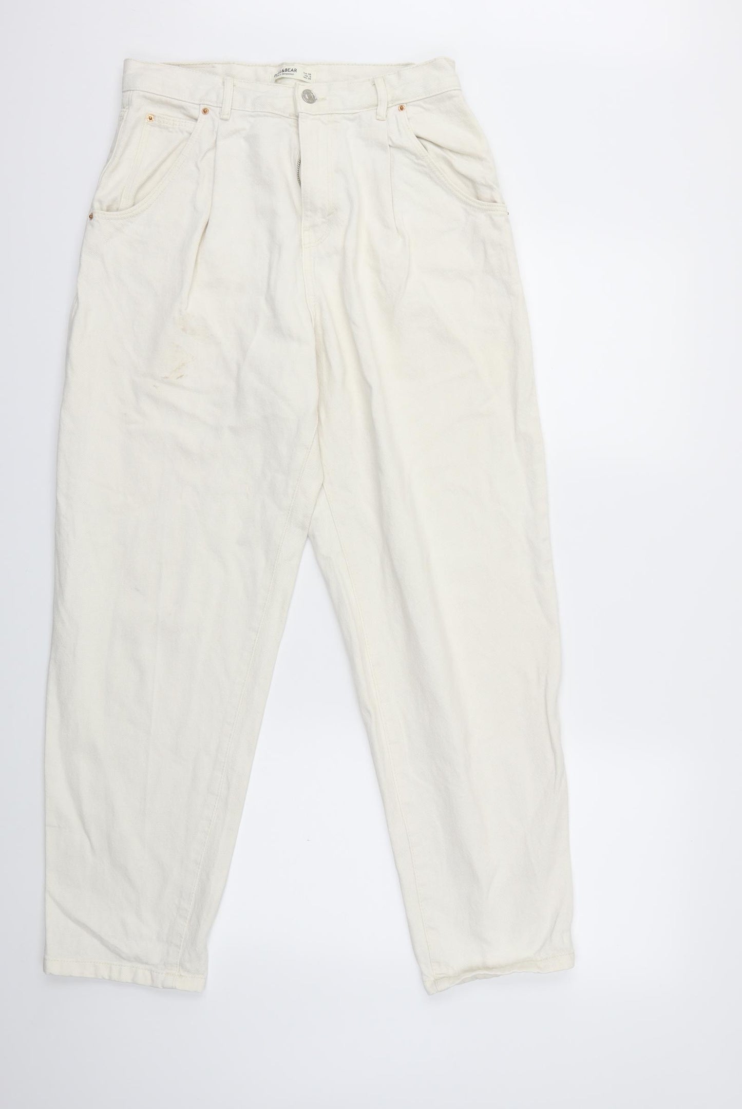 Pull&Bear Womens Beige  Denim Mom Jeans Size 10 L29 in