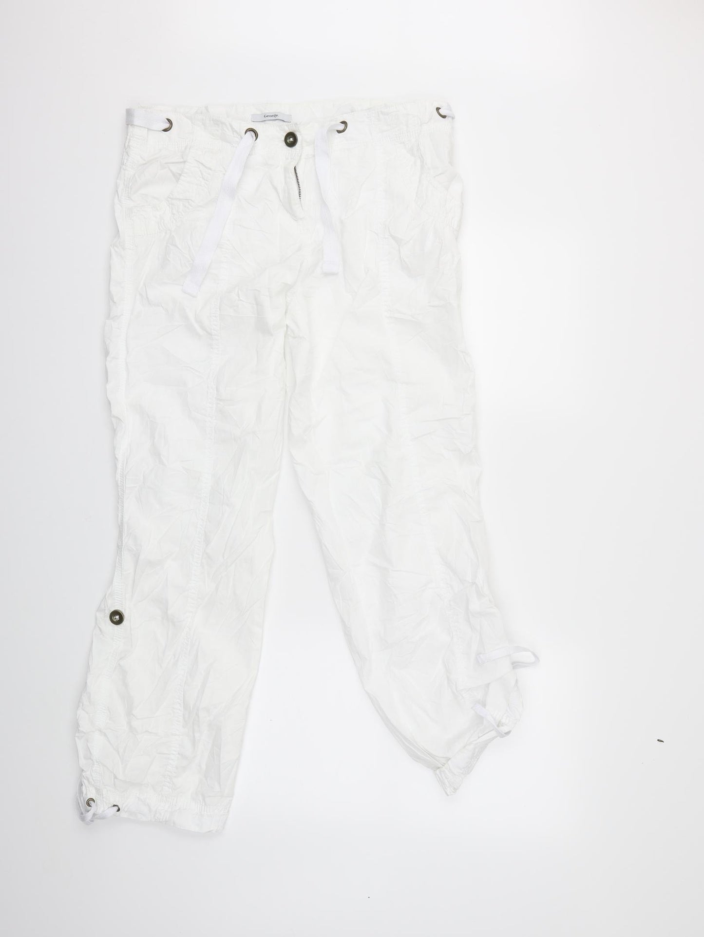 George Womens White   Cargo Trousers Size 14 L27 in