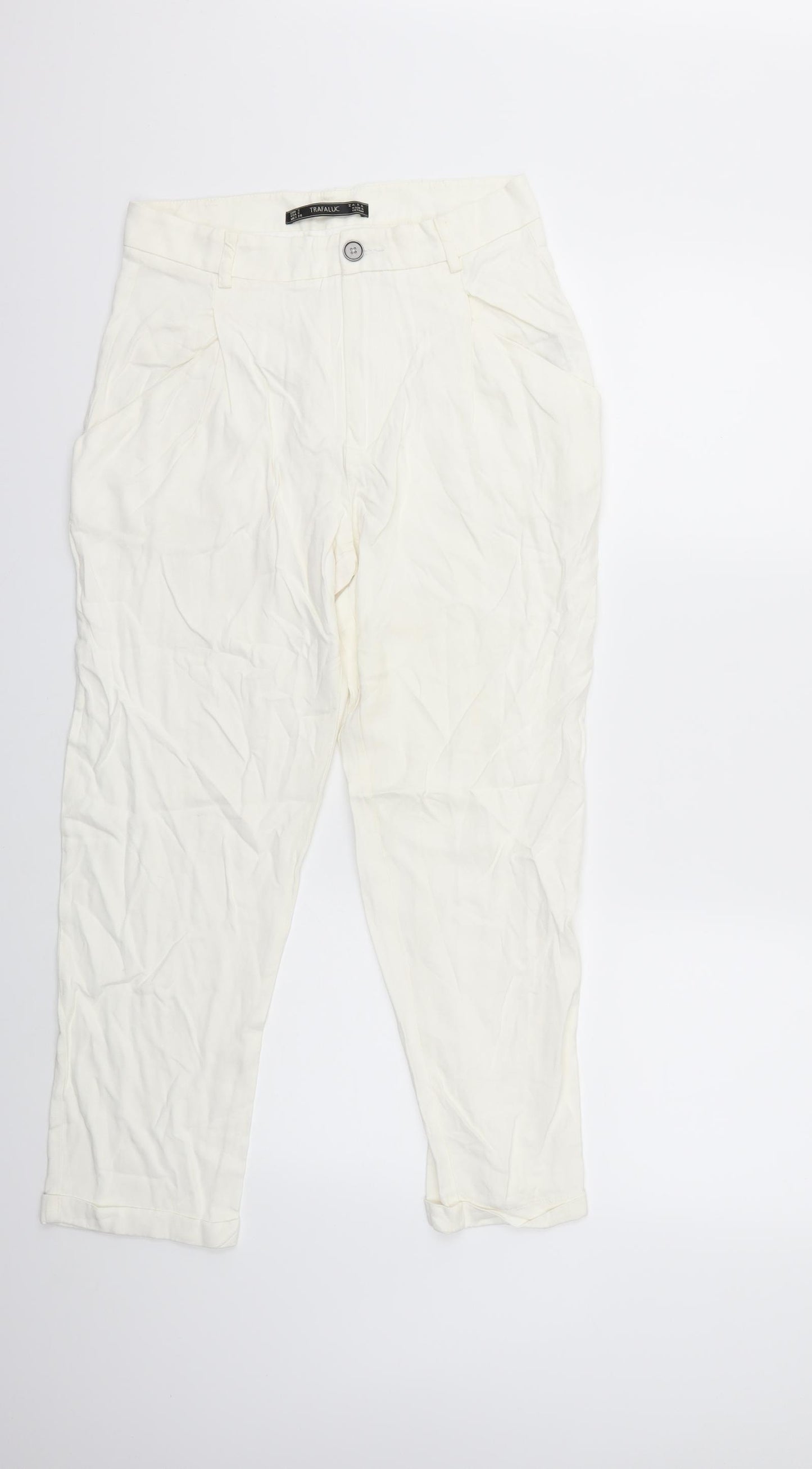 Zara Womens White   Trousers  Size S L26 in