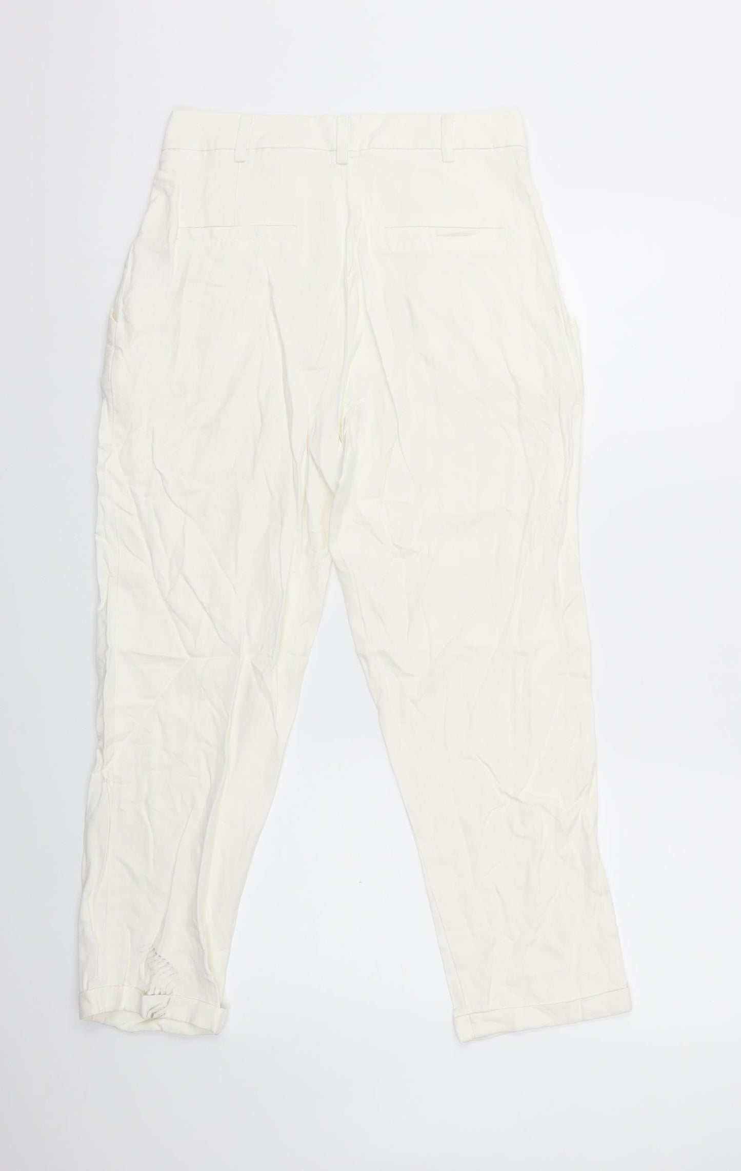 Zara Womens White   Trousers  Size S L26 in