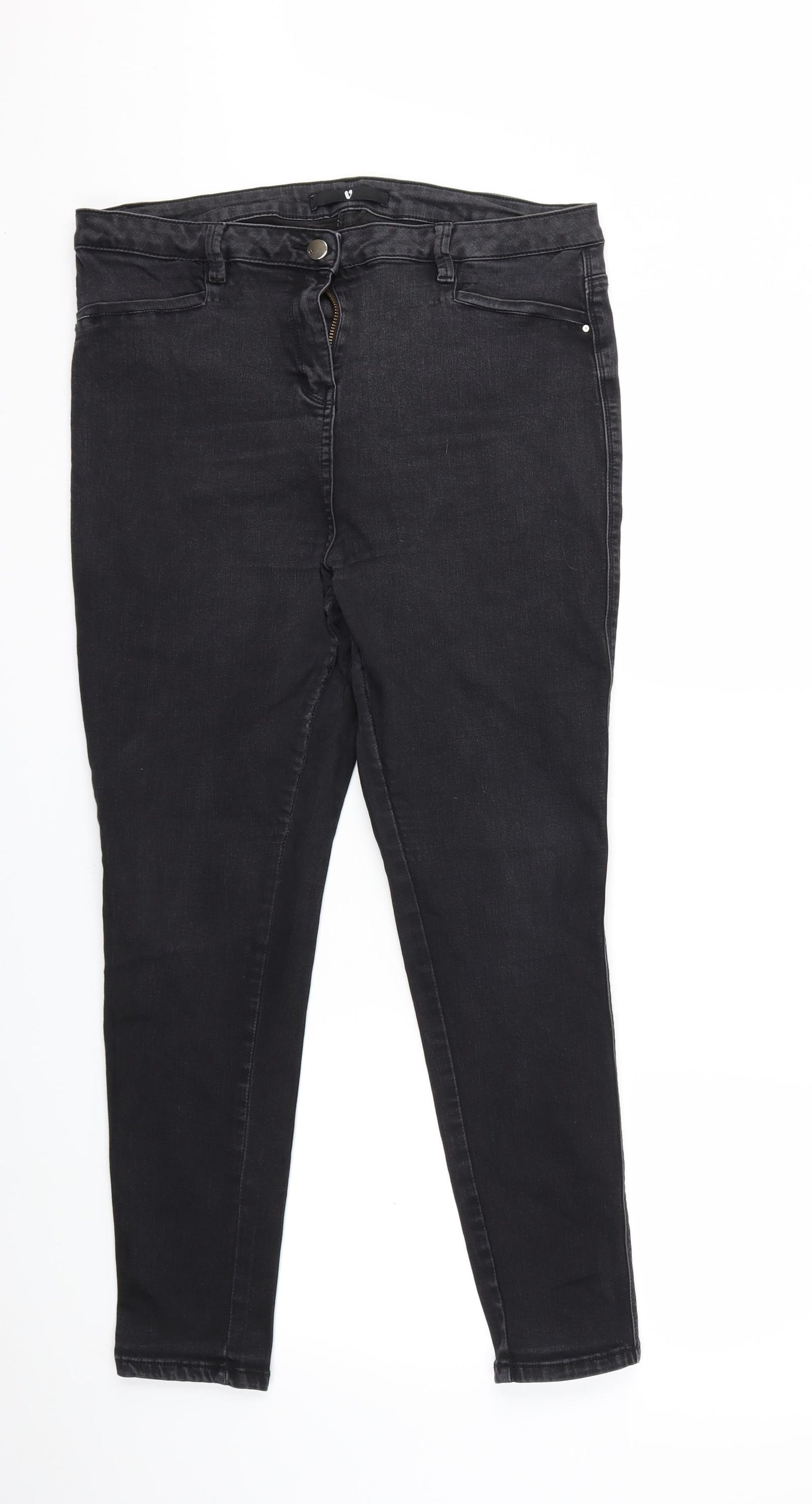 Very Womens Black  Denim Skinny Jeans Size 16 L26 in