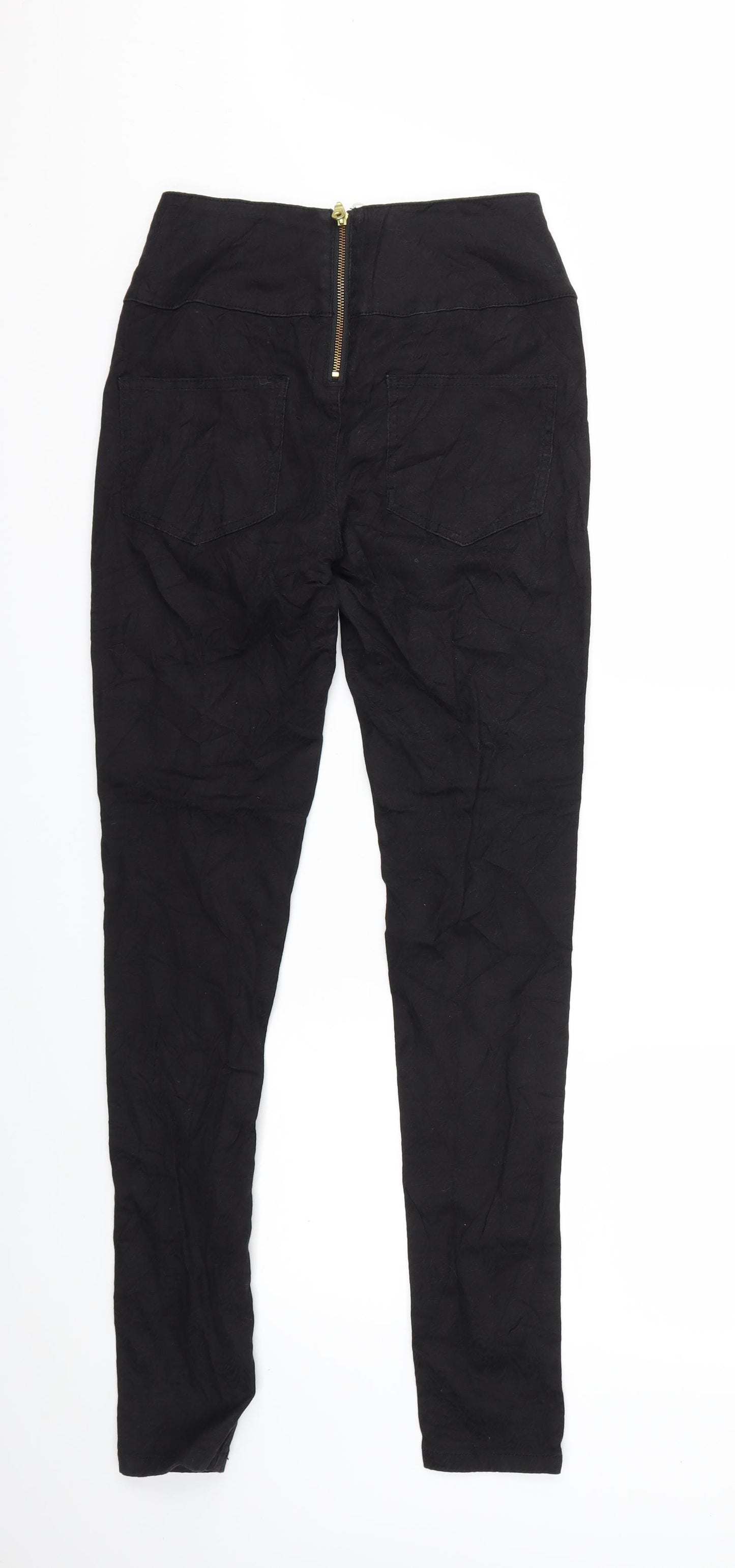 Pieces Womens Black Floral Denim Skinny Jeans Size M L31 in
