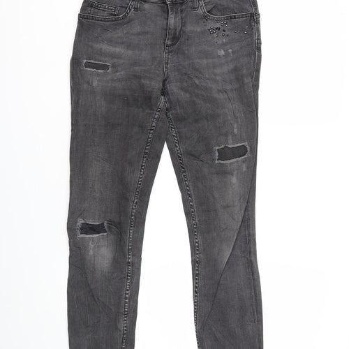 Preworn Womens Grey  Denim Skinny Jeans Size 28 in L32 in
