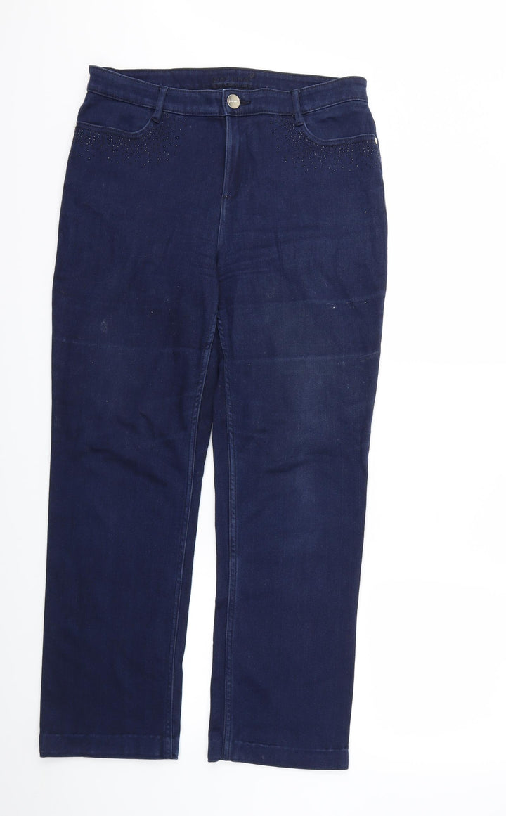Per Una Womens Blue  Denim Straight Jeans Size 32 in L27 in
