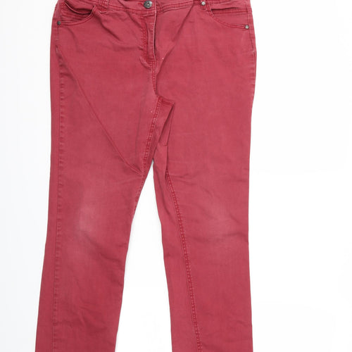 BHS Womens Red  Denim Skinny Jeans Size 16 L29 in