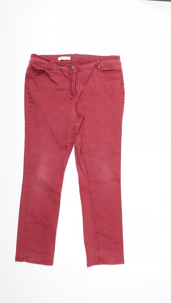 BHS Womens Red Denim Skinny Jeans Size 16 L29 in