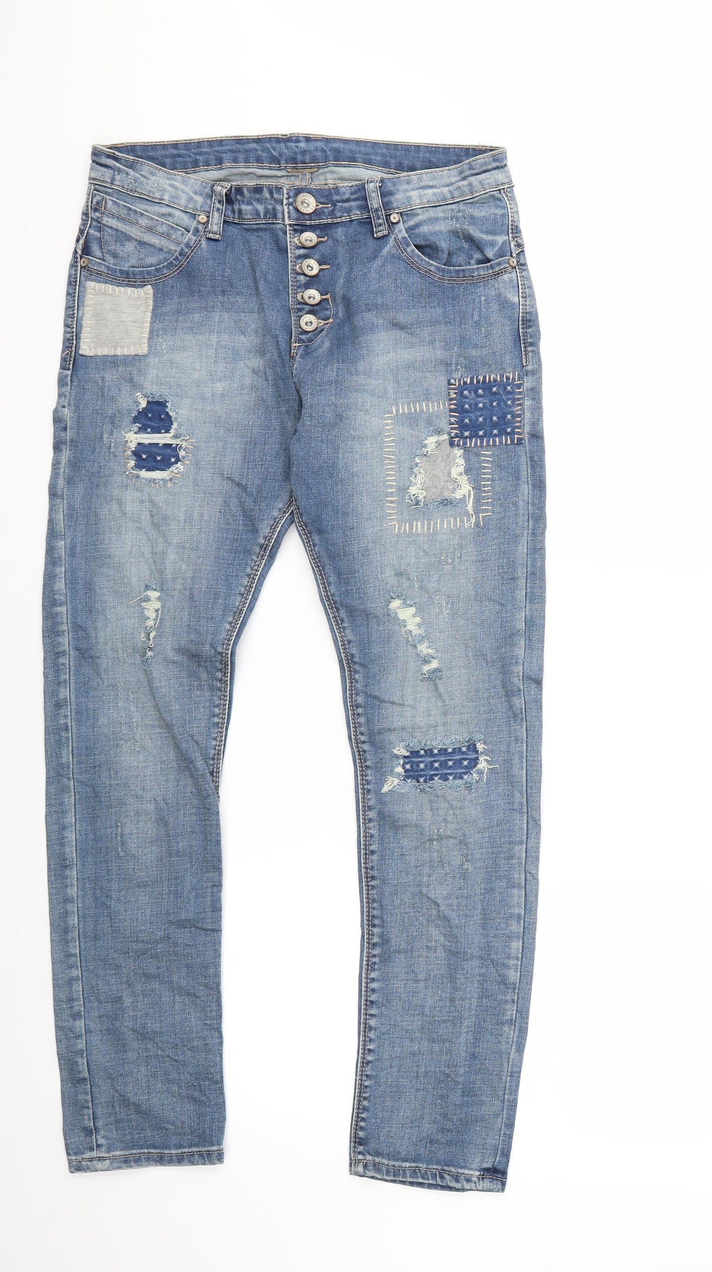 Preworn Womens Blue  Denim Skinny Jeans Size 32 in L27 in