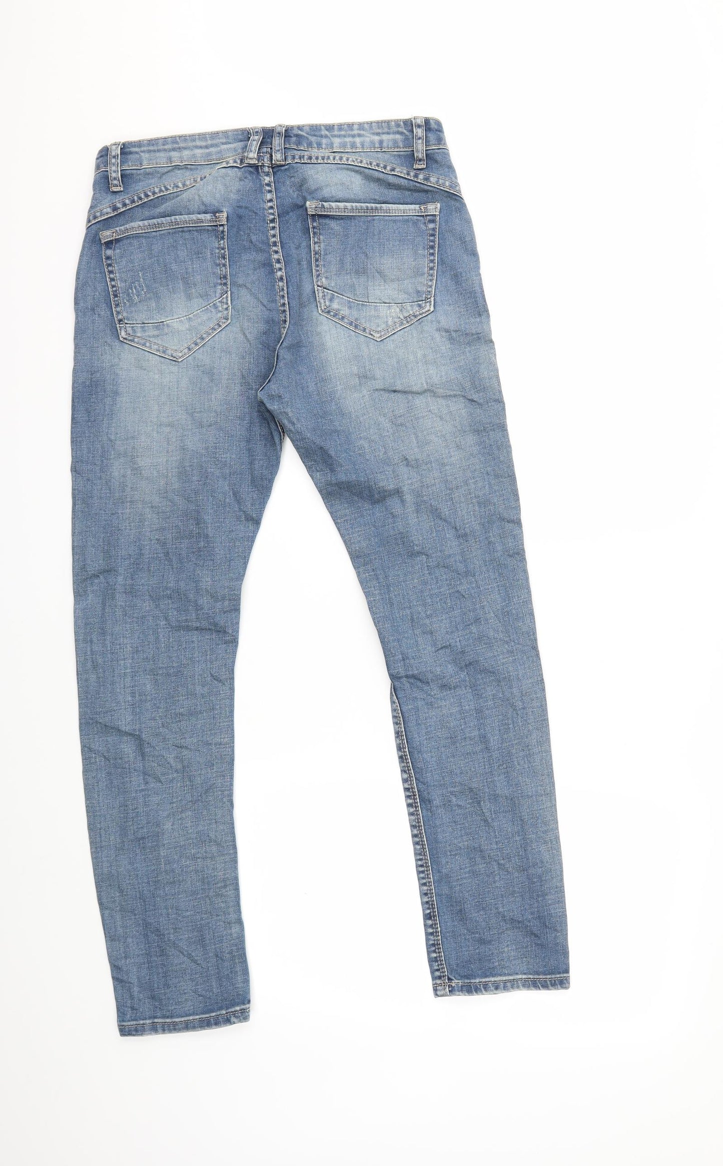 Preworn Womens Blue  Denim Skinny Jeans Size 32 in L27 in