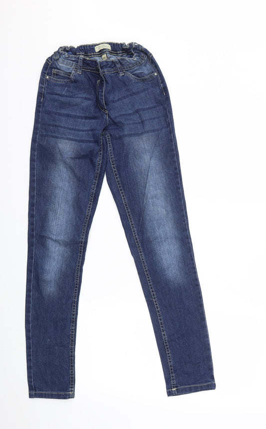 Front view of REAL DENIM girls’ blue denim skinny jeans, size 14, years