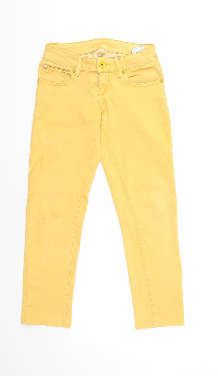 Preworn Womens Yellow  Denim Skinny Jeans Size XS L23 in
