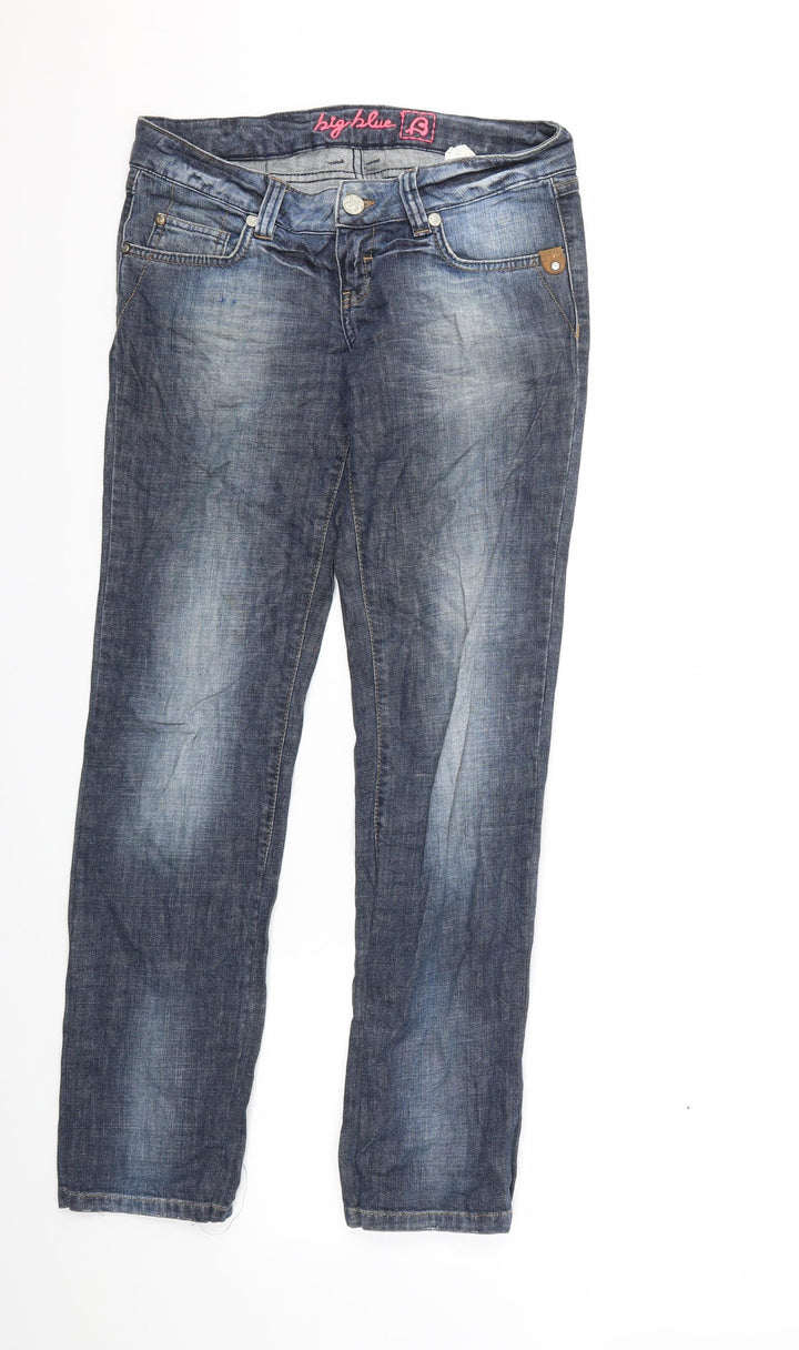 big blue Womens Blue Denim Straight Jeans Size 28 in L30 in