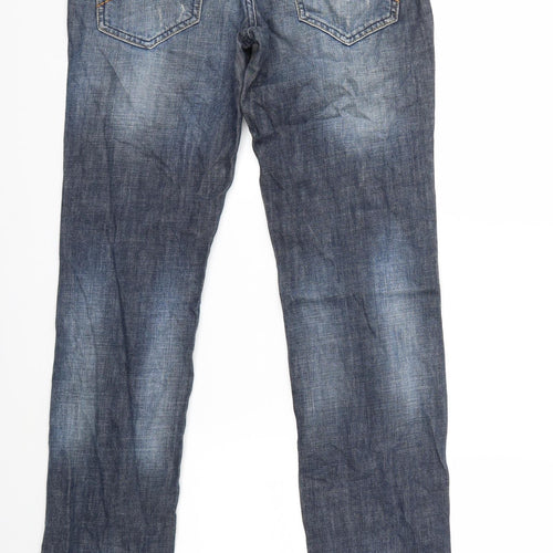 big blue Womens Blue  Denim Straight Jeans Size 28 in L30 in