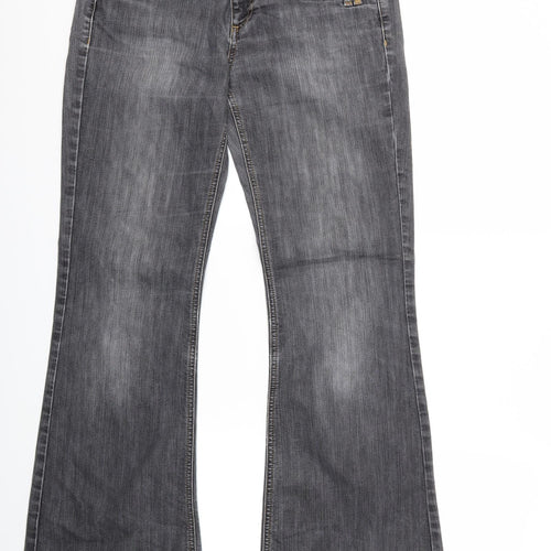 jeans fashion Womens Grey  Denim Flared Jeans Size 14 L32 in