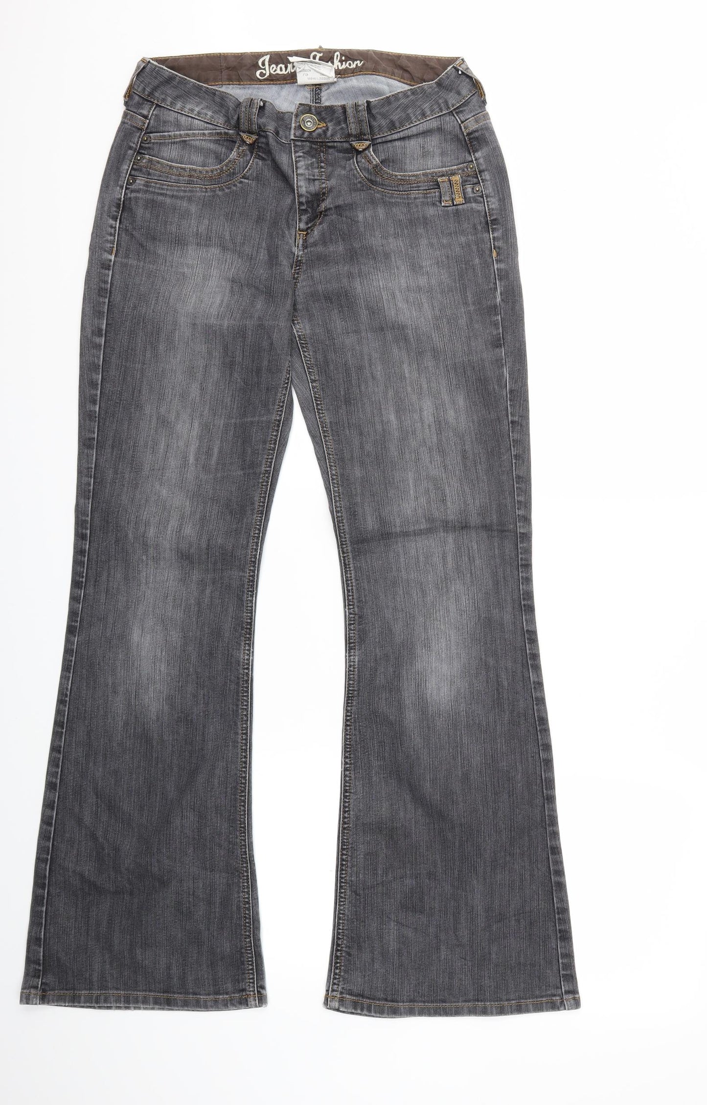jeans fashion Womens Grey  Denim Flared Jeans Size 14 L32 in