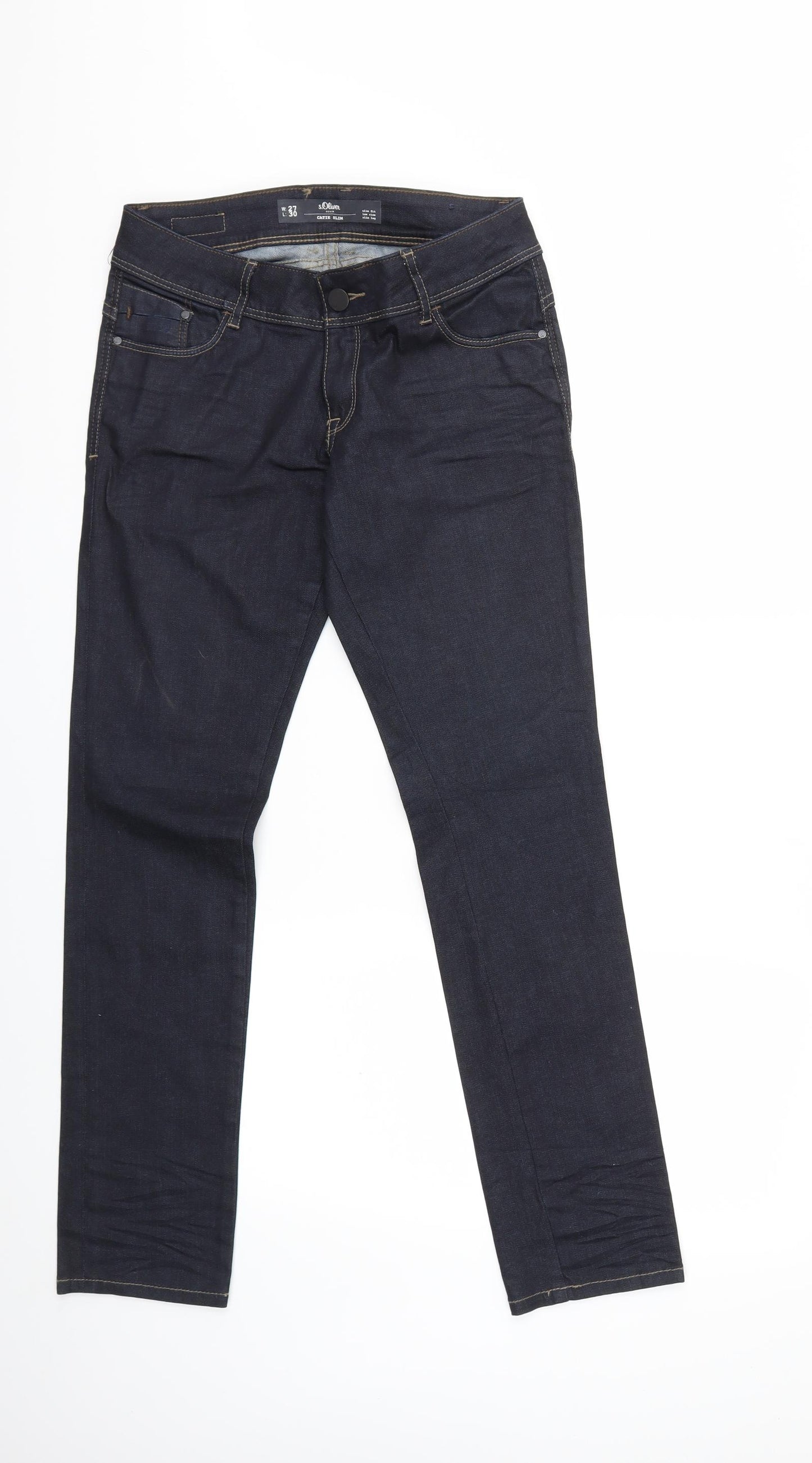 s.Oliver Womens Blue  Denim Straight Jeans Size 27 in L30 in