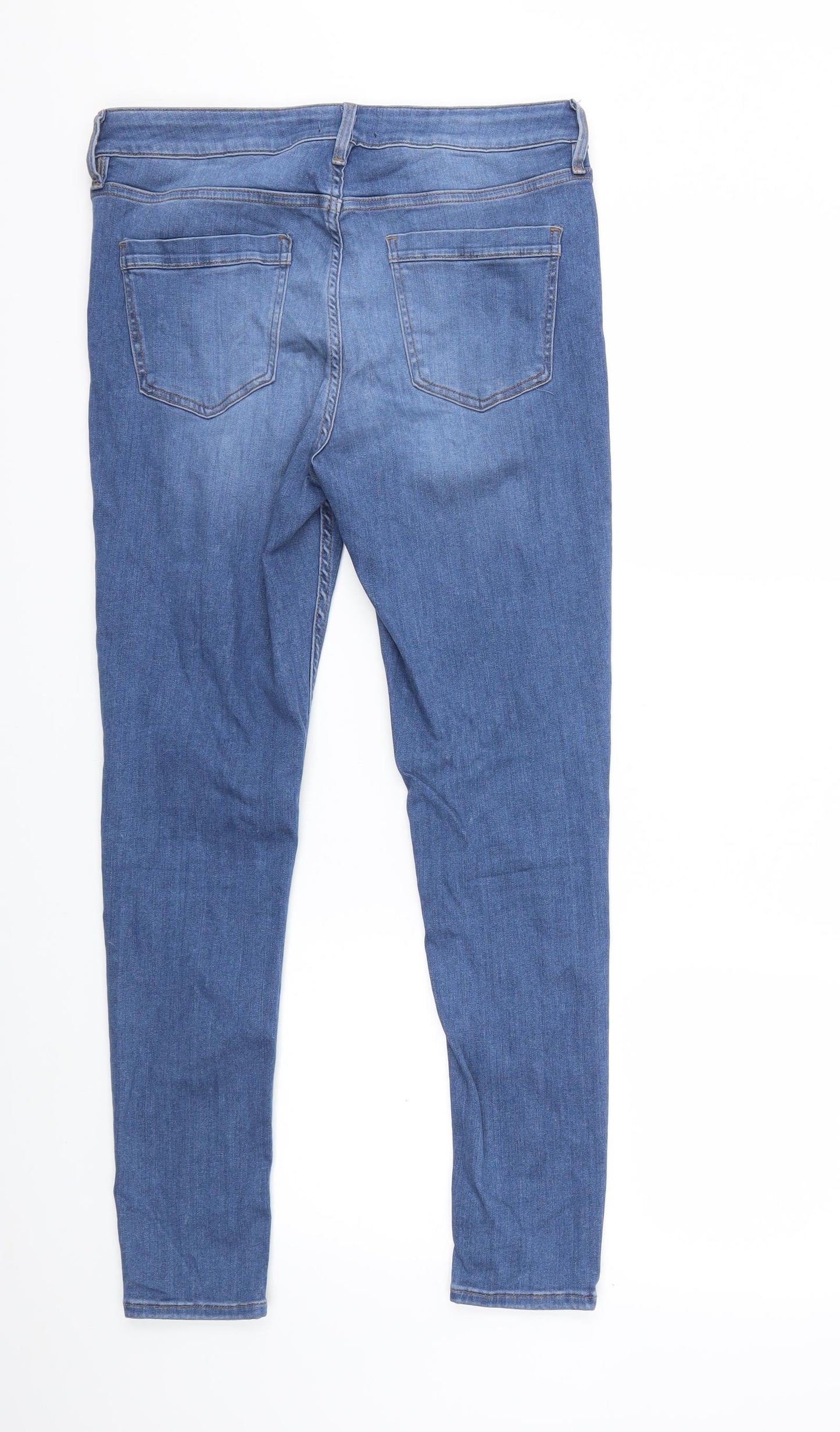 F&F Womens Blue  Denim Skinny Jeans Size 14 L27 in