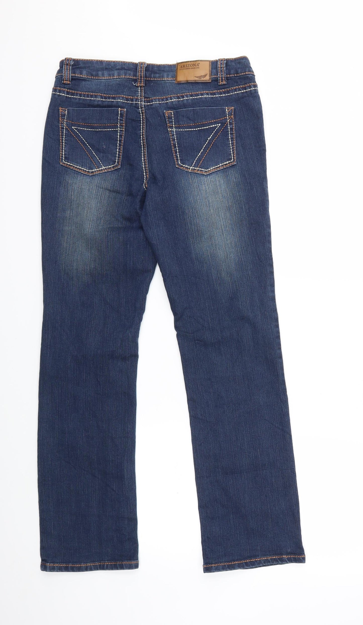 AriZona Womens Blue  Denim Straight Jeans Size 14 L29 in