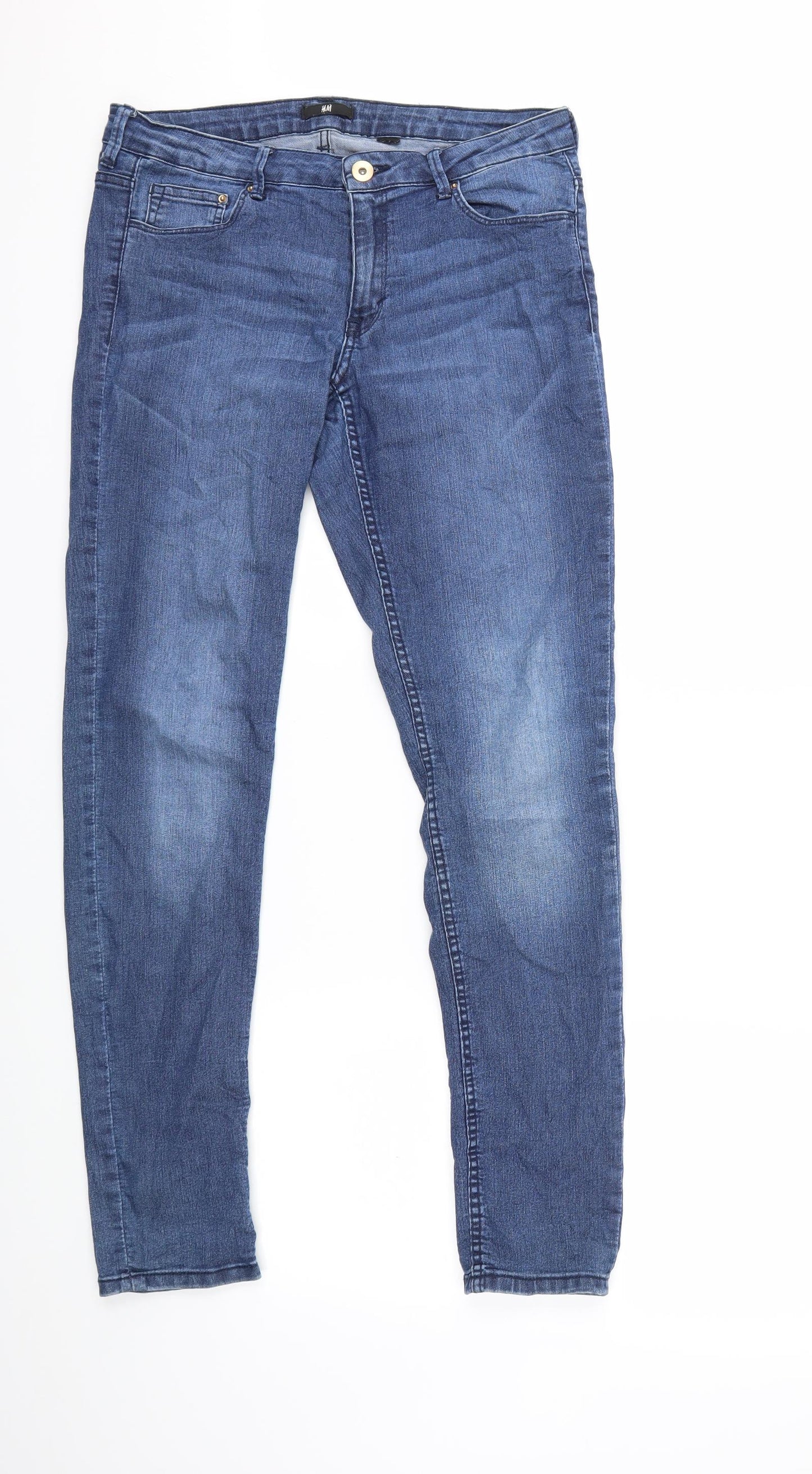 H&M Womens Blue  Denim Skinny Jeans Size 32 in L30 in