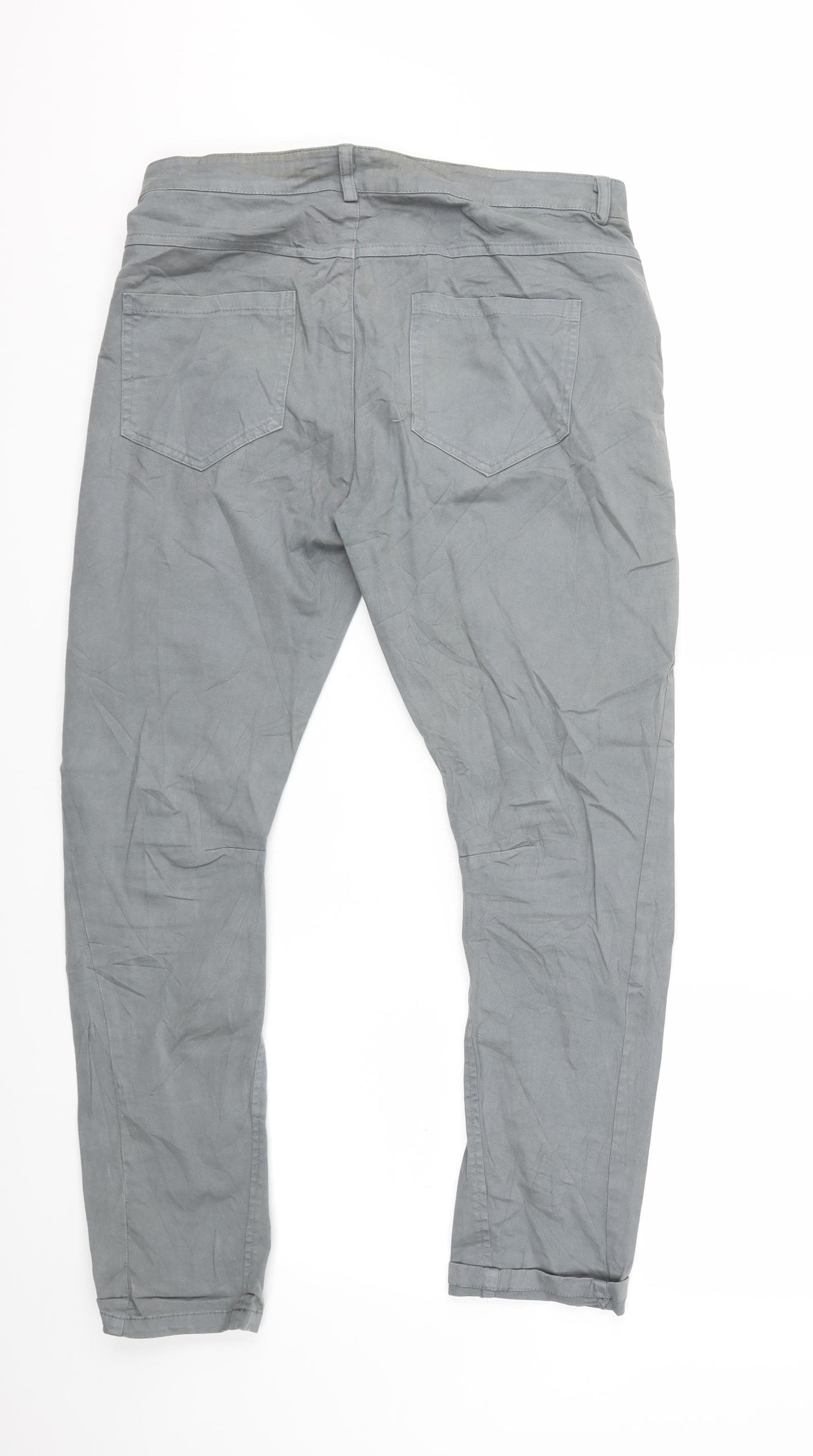 ISILK Mens Grey   Chino Trousers Size M L27 in