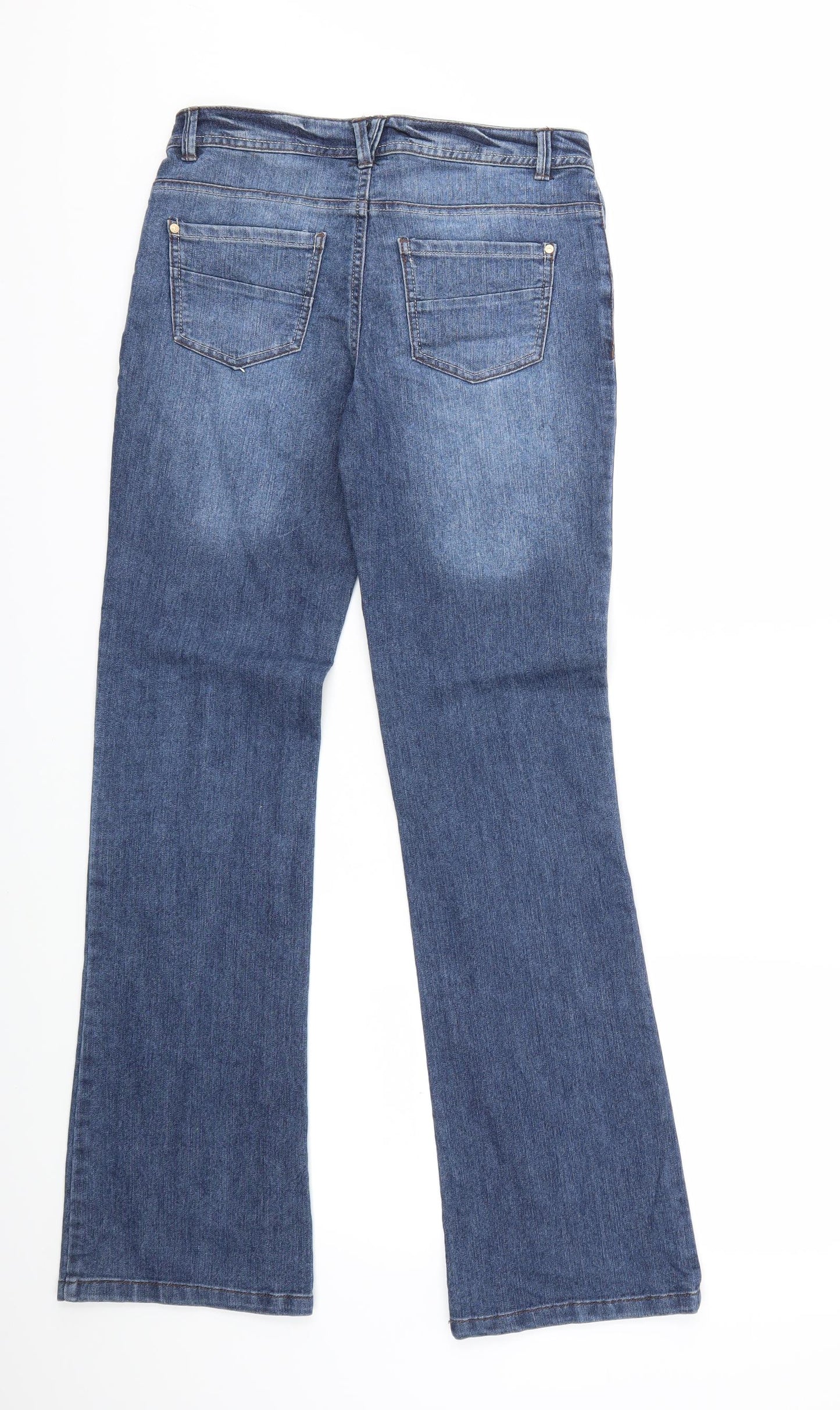 Denim & Co. Womens Blue  Denim Bootcut Jeans Size 10 L31 in