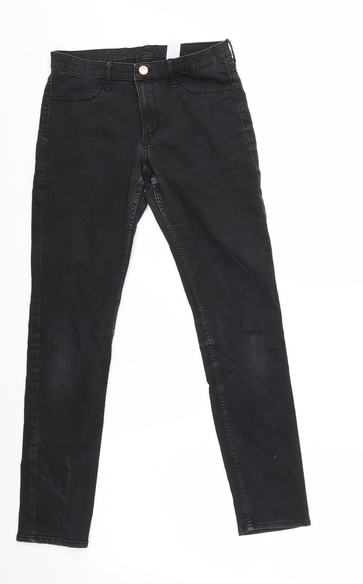 H&M Girls Black Denim Skinny Jeans Size 12 Years