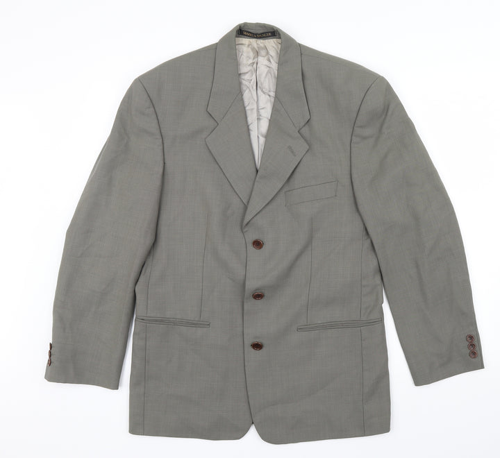M&S Mens Grey Jacket Size 36 - false pockets