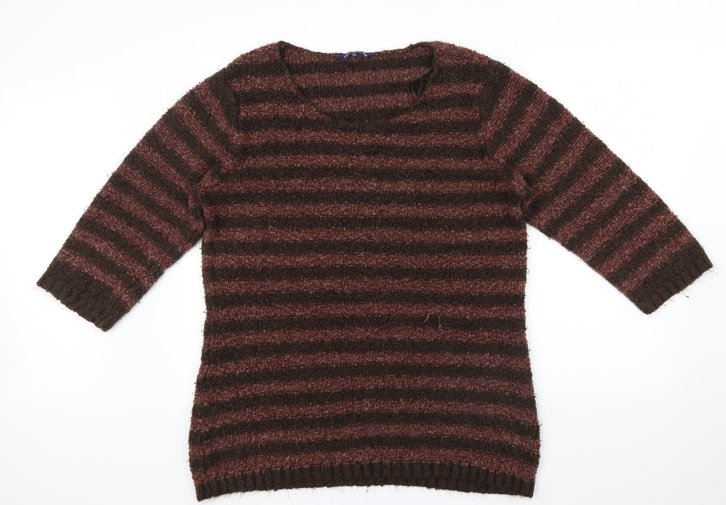 Store twenty one Womens Brown Striped  Pullover Jumper Size XL